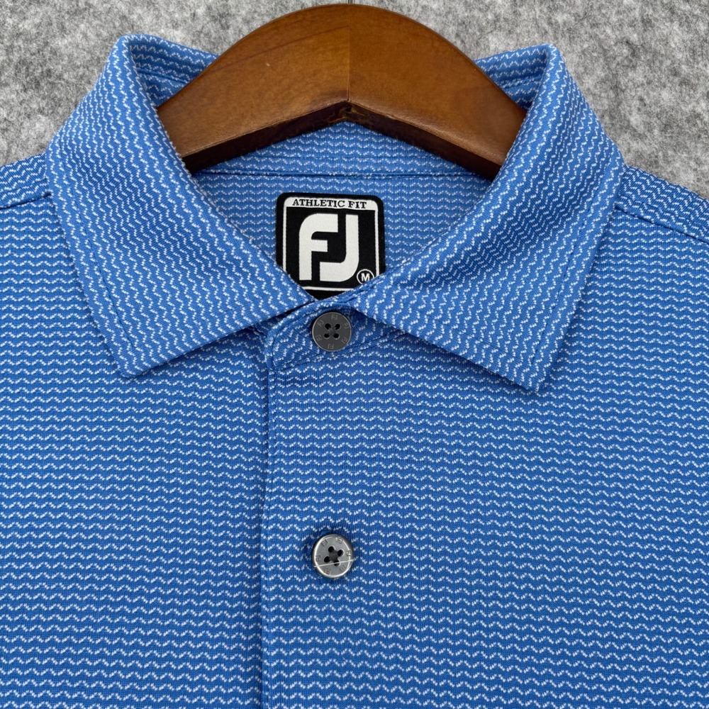 FootJoy Mens Athletic Fit Golf Polo Blue La Cantera Resort Spa Logo Size Medium - Picture 4 of 12